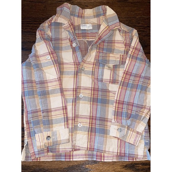 Zara plaid button down shirt boys size 3T - Picture 2 of 4